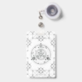 神聖幾何学と幾何学的錬金術のデザイン バッジ (正面（伸縮クリップ）)