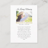 神聖賛美ハートイエズメモリアル祈りの言葉カード プレイスカード (裏面)