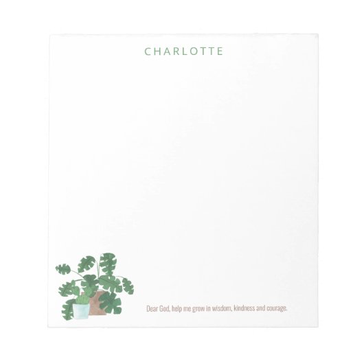 神親愛よ救済Me Grow Houseplants Notepad ノートパッド (正面)