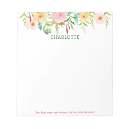 神親愛祈りの言葉春フローラ水彩 ノートパッド