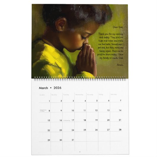 神親愛 カレンダー (3月 2026)