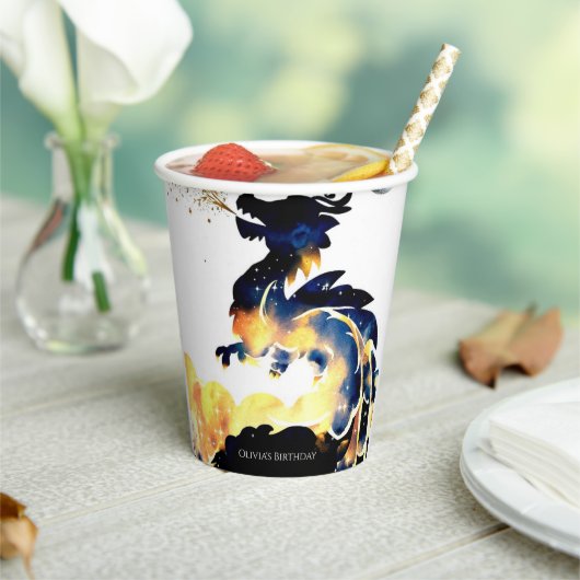 神話おもしろいドラゴン誕生日 紙コップ (インサイチュ)