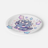 神話に魅了された恐竜の赤ちゃんシャワー ペーパープレート (アングル)