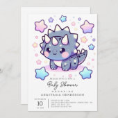 神話に魅了された恐竜の赤ちゃんシャワー 招待状 (正面/裏面)