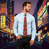 神話のエレガンス:レトロアート中国のドラゴン ネクタイ