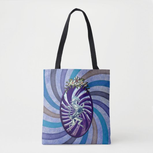 神話のシルバーユニコーンクールヴィンテージ背景 トートバッグ (正面)