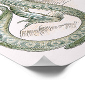 神話のトカゲドラゴンが岩石の上, ヴィンテージ神話 ポスター (角)