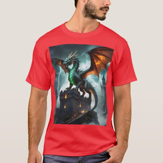🦕🦖神話のドラゴン デザイン 🐉✨ Tシャツ (正面)
