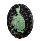 神話のファンタジーの可愛い緑の竜 ダーツボード (正面右)