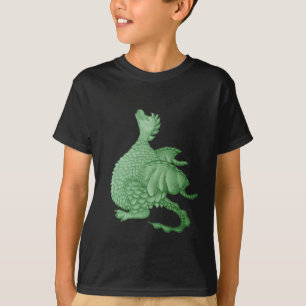 神話のファンタジーの可愛い緑の竜 Tシャツ