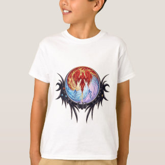 神話のフェニックス ファイア&アイス トライバル Tシャツ
