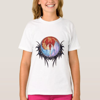 神話のフェニックス ファイア&アイス トライバル Tシャツ