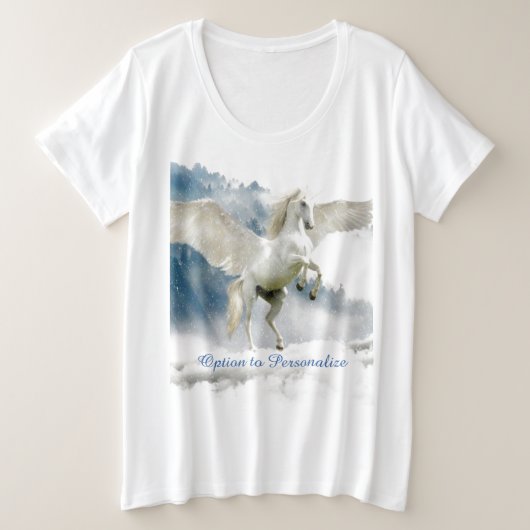 神話のペガサス·ユニコーン·パーソナライズファンタジー プラスサイズTシャツ (デザイン正面)