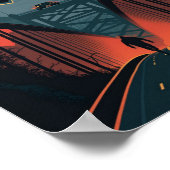 神話のモースマンとシルバーブリッジウッドカットプリント ポスター (角)