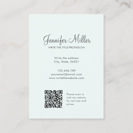 神話のユニークフェニックス鳥の上昇の水色 名刺 (裏面)