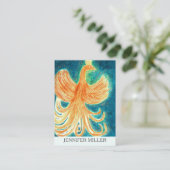 神話のユニークフェニックス鳥の上昇の水色 名刺 (スタンド正面)