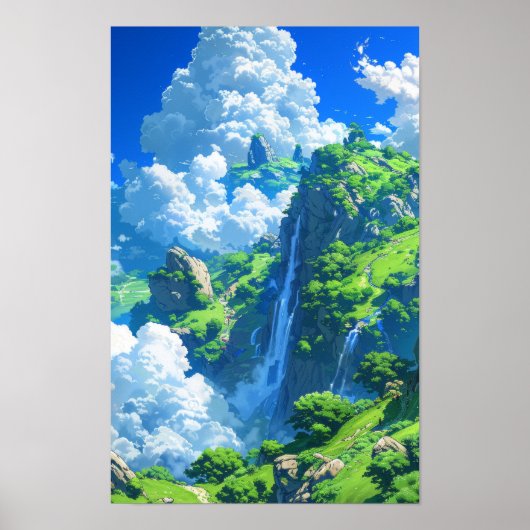 神話の世界の巨大な島ファンタジーポスター ポスター (正面)