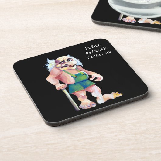 神話の北欧のおもしろい鬼の小狼 コースター (左側)