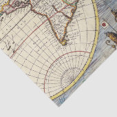 神話の四大元素が描かれたヴィンテージ世界地図 薄葉紙 (詳細)