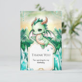 神話の子供のドラゴンの誕生日 サンキューカード (スタンド正面)