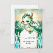 神話の子供 ドラゴンの誕生日 サンキューカード (正面/裏面)