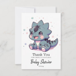 神話の小さな恐竜の赤ちゃんシャワー サンキューカード