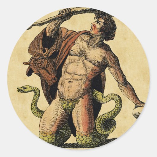 神話の教育プレート ラウンドシール (正面)