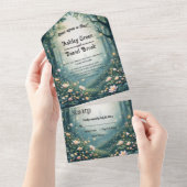 神話の森に魅了された森の妖精結婚物語 オールインワン招待状 (貼ってはがせる)