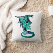 神話の海獣 青いドラゴン ファンタジー ホーム クッション (ブランケット)