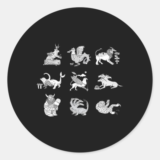 神話の獣 ラウンドシール (正面)