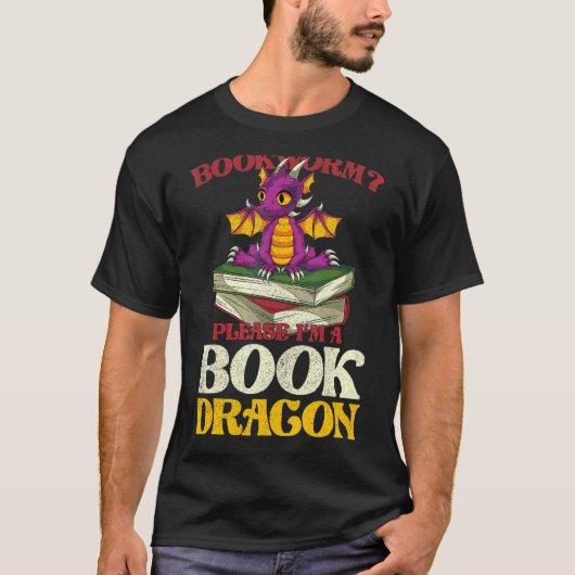 神話の生き物の本読竜 Tシャツ (正面)