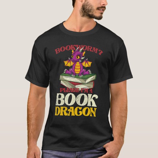 神話の生き物の本読竜 Tシャツ (正面)