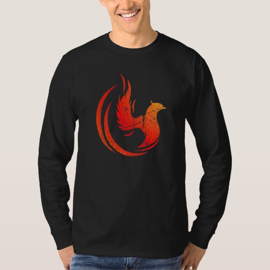 神話の生き物フェニックス火鳥の炎 Tシャツ (正面)