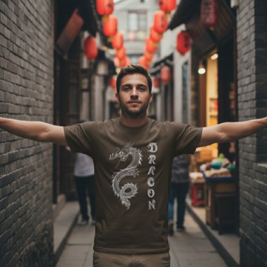 神話の白龍 ドラコン Tシャツ