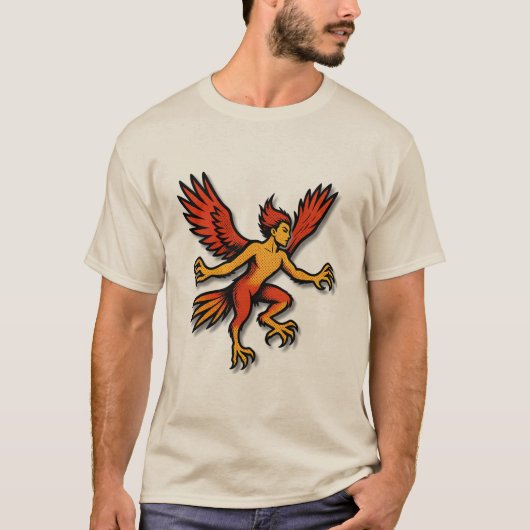 神話の翼を持つモンスター・クリーチャーTシャツ Tシャツ (正面)