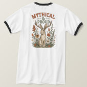 神話の誇り高きジャックロープデザイン Tシャツ (デザイン裏面)