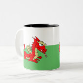 神話の赤いワイバーン ツートーンマグカップ (正面左)