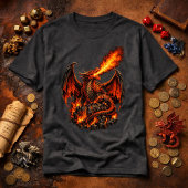 神話の領域 ファイアドラゴン グラフィック Tシャツ