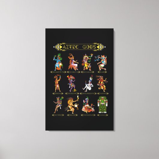 神話アステカ神々古代マヤ文明Hi キャンバスプリント (正面)