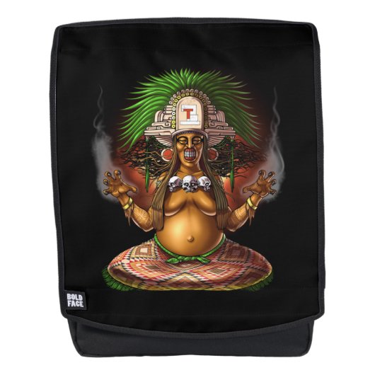 神話アステカ神チワテオ バックパック (正面)