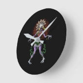 神話アステカ神ツィツィツィミトル ラウンド壁時計 (傾斜)