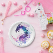 神話キッお洒落ズドラゴン誕生日 ペーパープレート (パーティー)