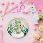 神話キッズドラゴン誕生日 ペーパープレート (パーティー)