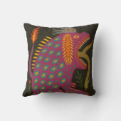 神話クリーチャーフォークアートプリント クッション (裏面)