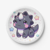 神話シンプル的な恐竜の赤ちゃんシャワー ペーパープレート (正面)