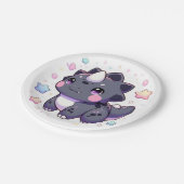 神話シンプル的な恐竜の赤ちゃんシャワー ペーパープレート (アングル)
