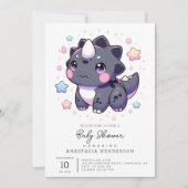 神話シンプル的な恐竜の赤ちゃんシャワー 招待状 (正面)