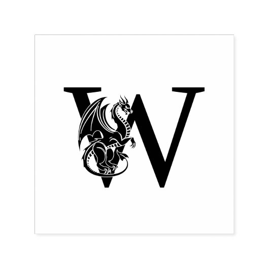 神話ドラゴンオーバー独身のイニシャルモノグラム セルフインキングスタンプ (デザイン)