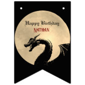 神話ドラゴンパーソナライズされた誕生日 バンティングフラッグ (第1の旗)