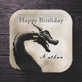 神話ドラゴン誕生日 ペーパープレート